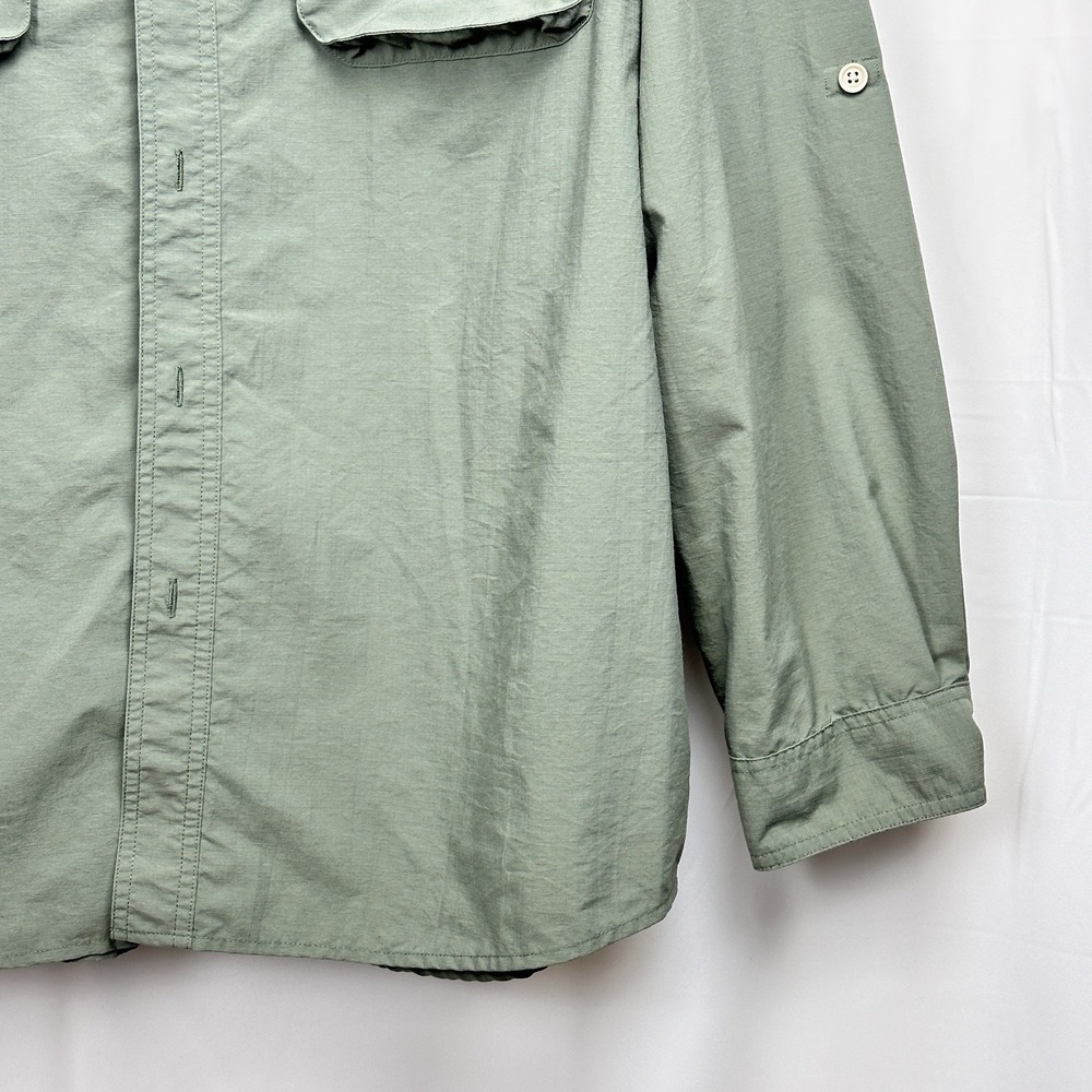 Eddie Bauer Mens XXL Green Button Up Shirt Outdoors Fishing Hiking Breathable - Picture 4 of 7